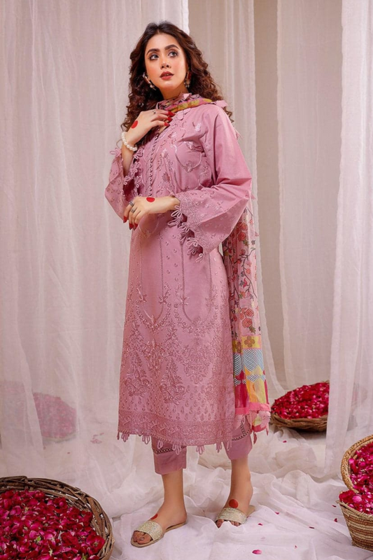 Safwa - Embroidered Chikankari Lawn Unstitched 3pc Suit
