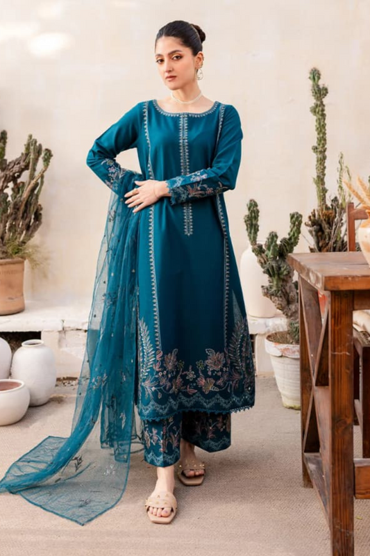 Baroque - Embroidered Lawn Unstitched 3pc Suit