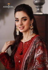 Asim Jofa - Embroidered Lawn Unstitched 3pc Suit