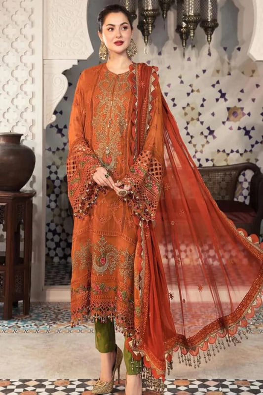 Maria B - Embroidered Lawn Unstitched 3pc Suit