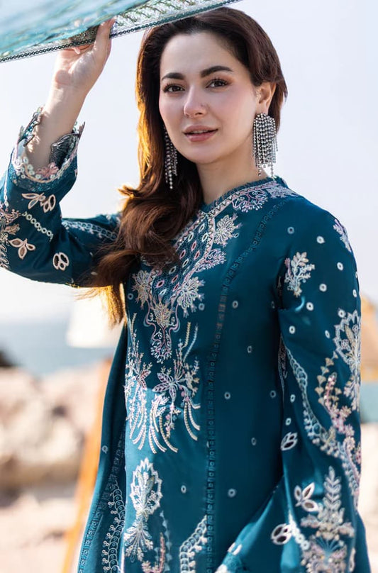 Qalamkar - Embroidered Lawn Unstitched 3pc Suit