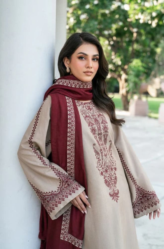 Baroque - Embroidered Lawn Unstitched 3pc Suit