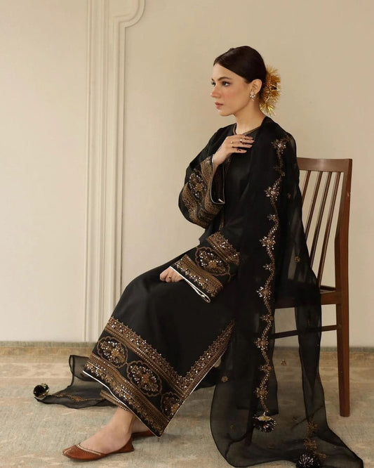 Zaloque - Embroidered Lawn Unstitched 3pc Suit