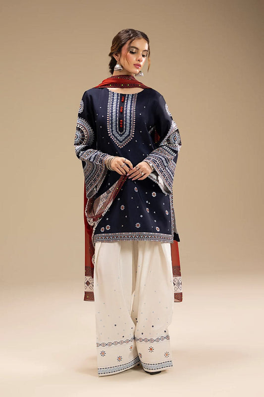 Zaloque - Embroidered Lawn Unstitched 3pc Suit