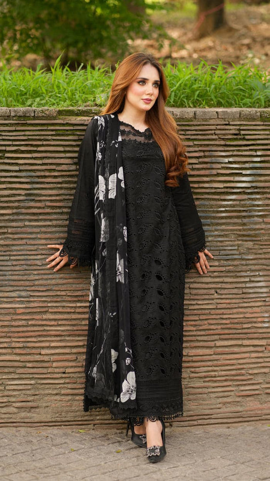 Libaas - Embroidered Lawn Unstitched 3pc Suit